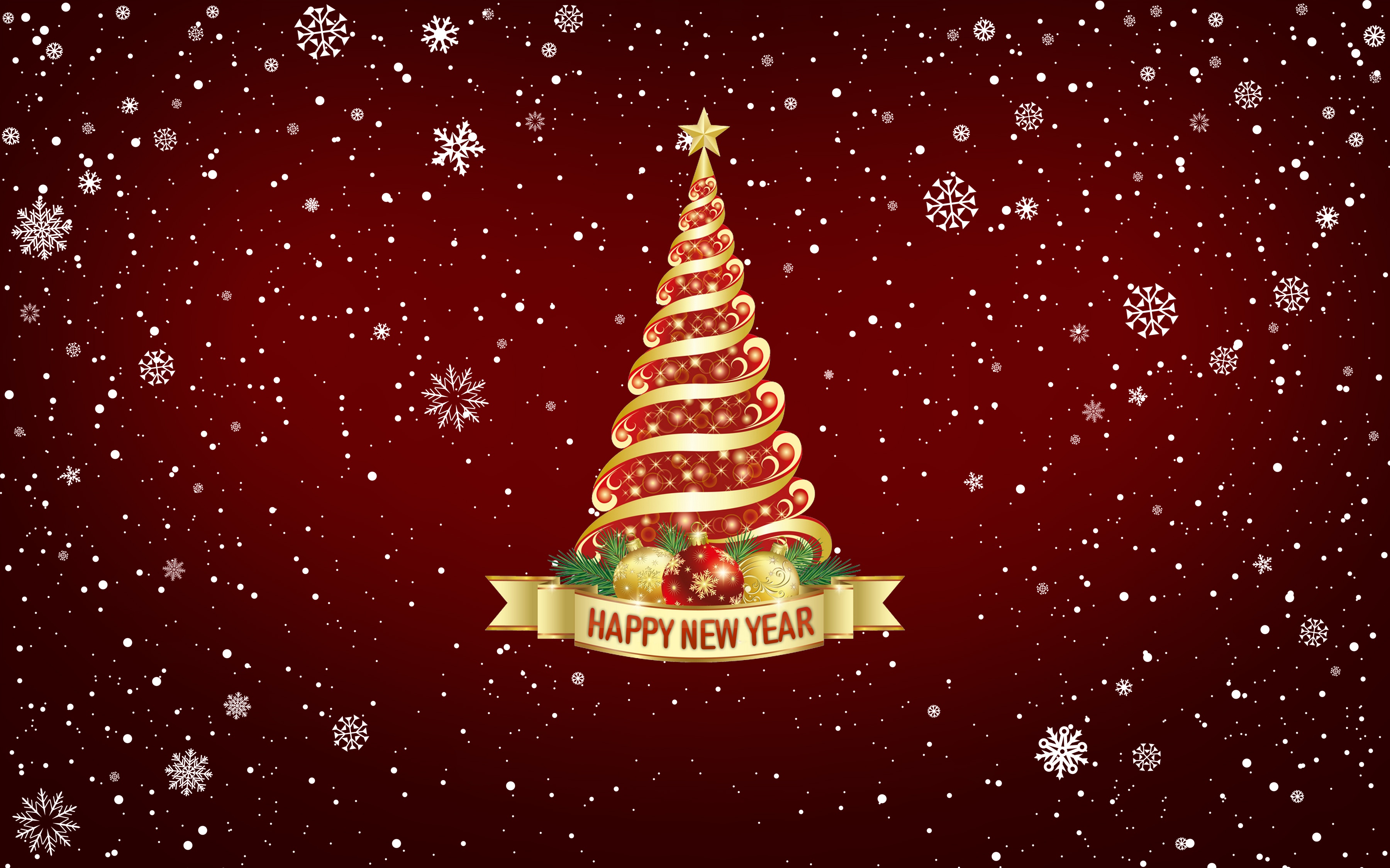 Happy New Year Christmas Tree 4K781536219